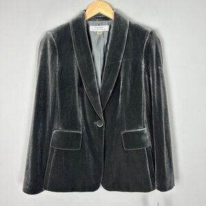 New Tahari Gray Velvet Blazer Classic Career Holiday Party Size 2 Women's
